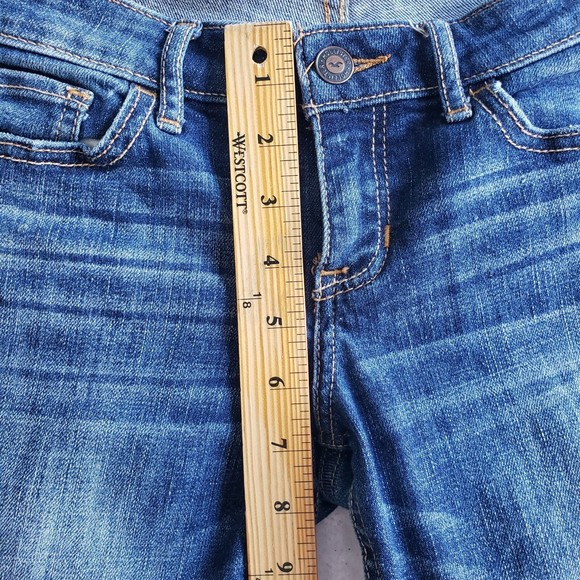 Hollister Womens Size 5R W27 L32 Jeans Blue Denim Dark Wash 5 Pockets Ripped - Picture 7 of 14